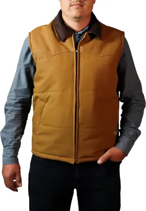 | Men's Heavy-Duty Thermal Canvas Vest for Outdoor Use