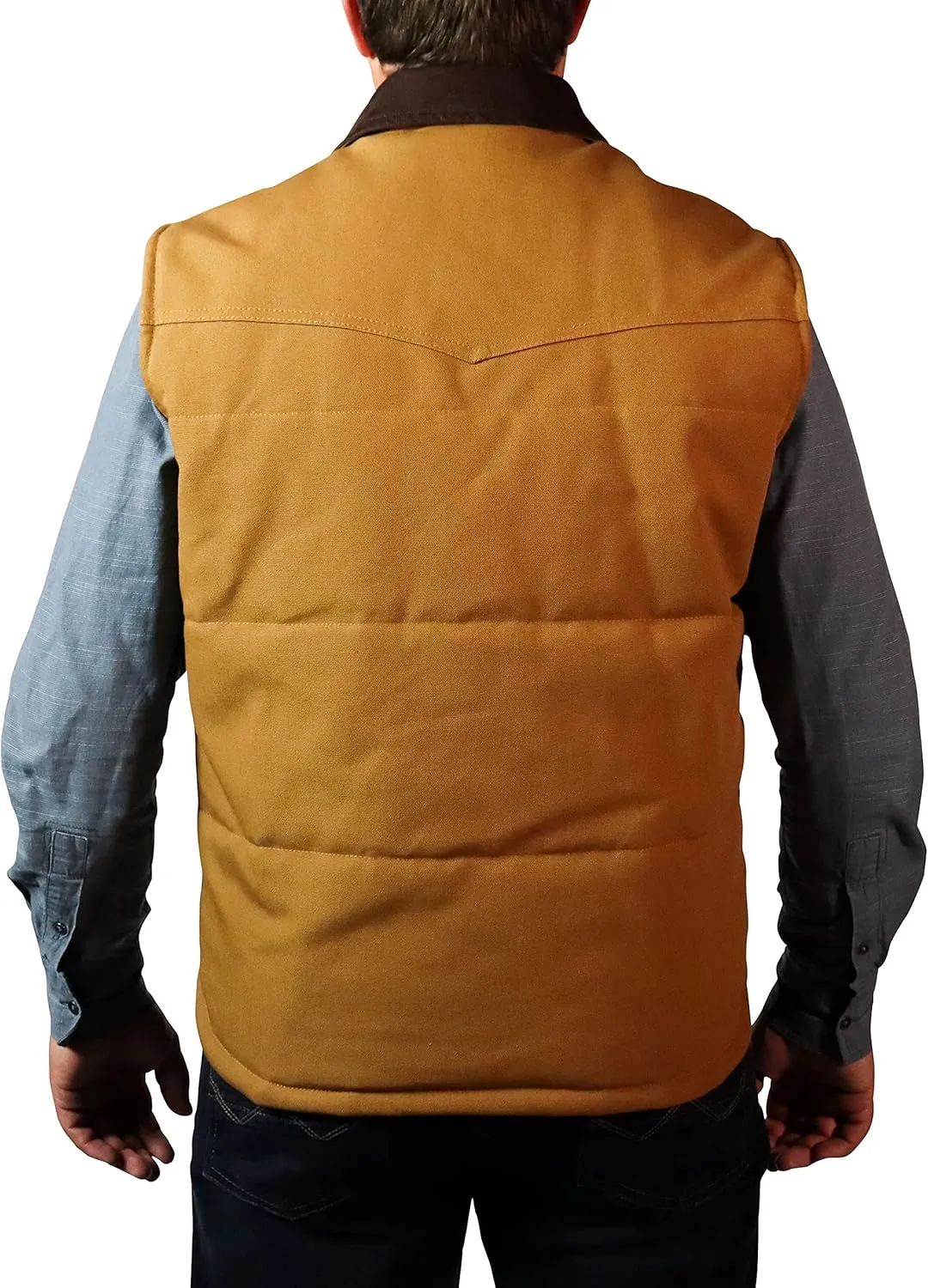 | Men's Heavy-Duty Thermal Canvas Vest for Outdoor Use