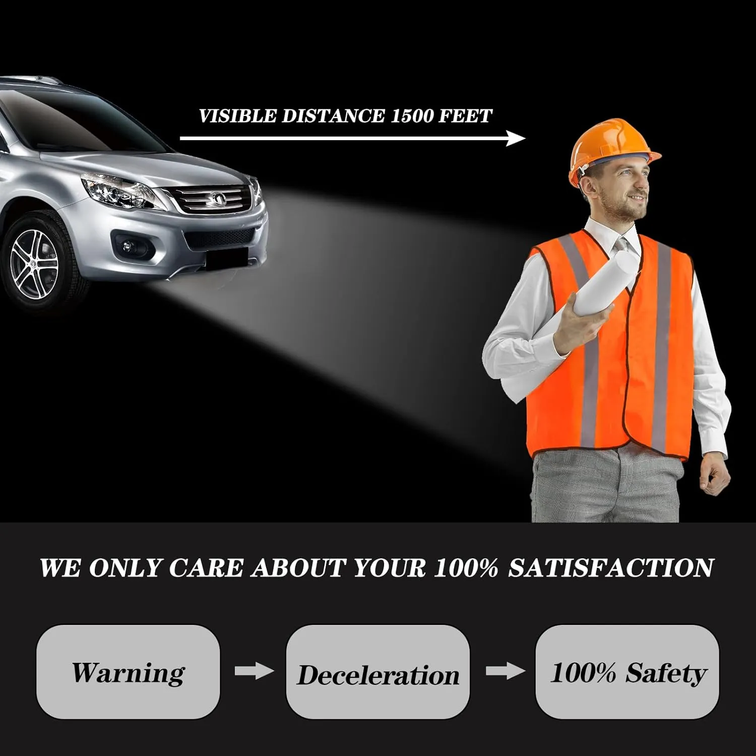 10 Pack Mount Marter Safety Reflective Vest for Outdoor Operator and Sportsmen