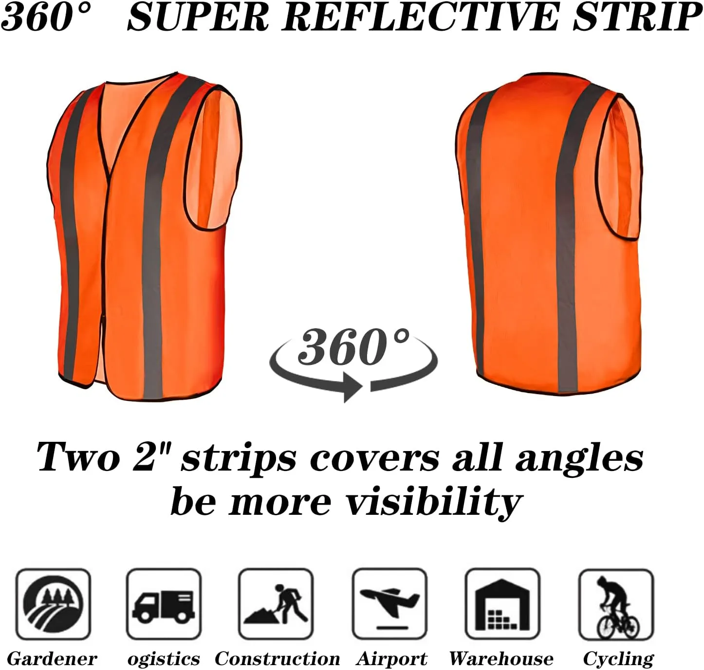 10 Pack Mount Marter Safety Reflective Vest for Outdoor Operator and Sportsmen