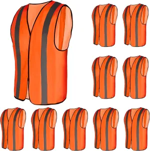 10 Pack Mount Marter Safety Reflective Vest for Outdoor Operator and Sportsmen