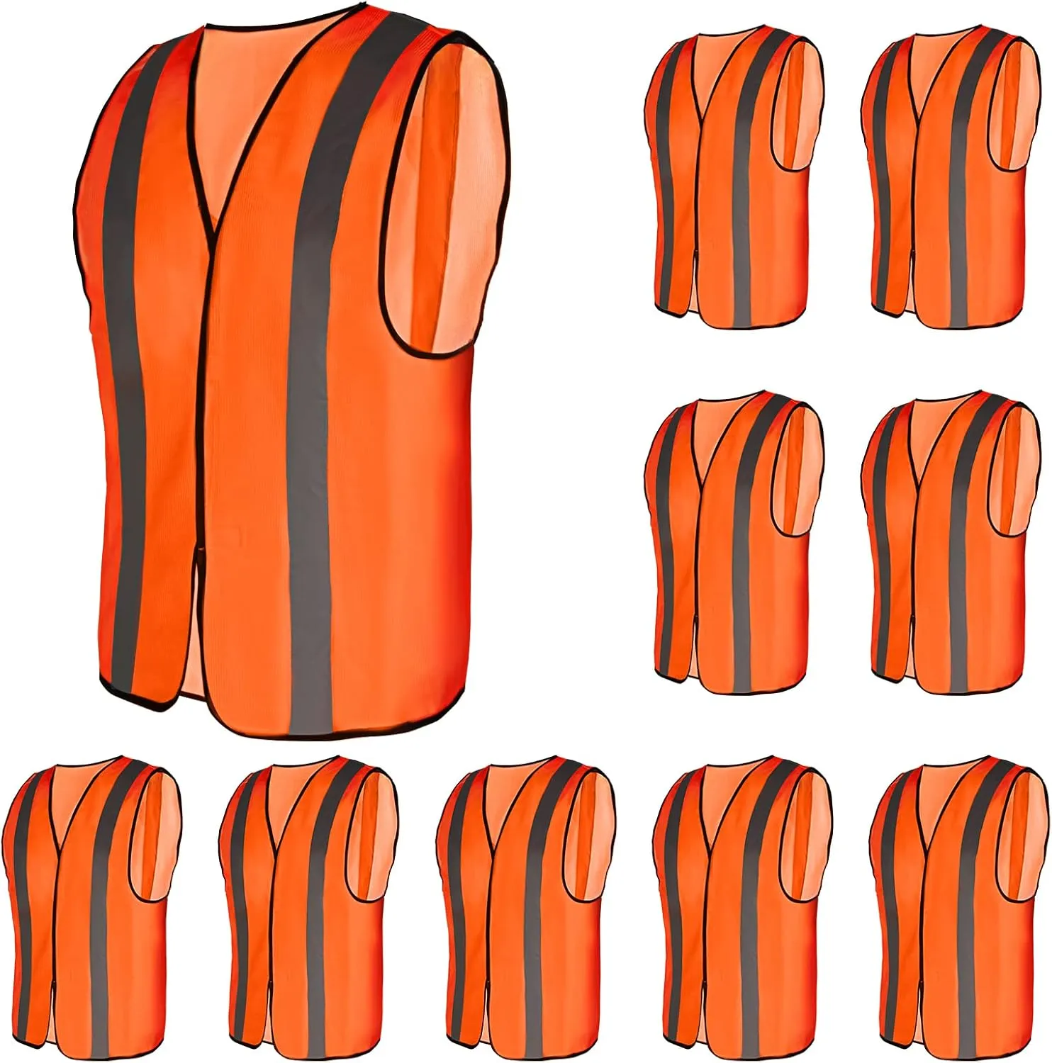 10 Pack Mount Marter Safety Reflective Vest for Outdoor Operator and Sportsmen