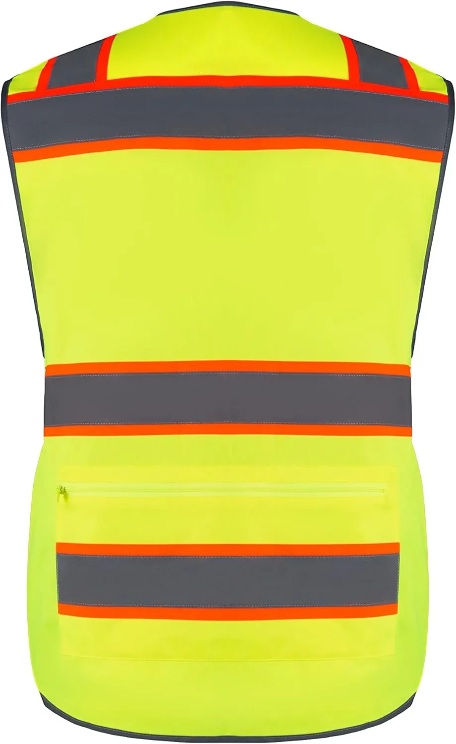 10 Pockets Class 2 High Visible Reflective Safety Vest Breathable and Mesh Lining Workwear (M-2XL, Yellow Black)