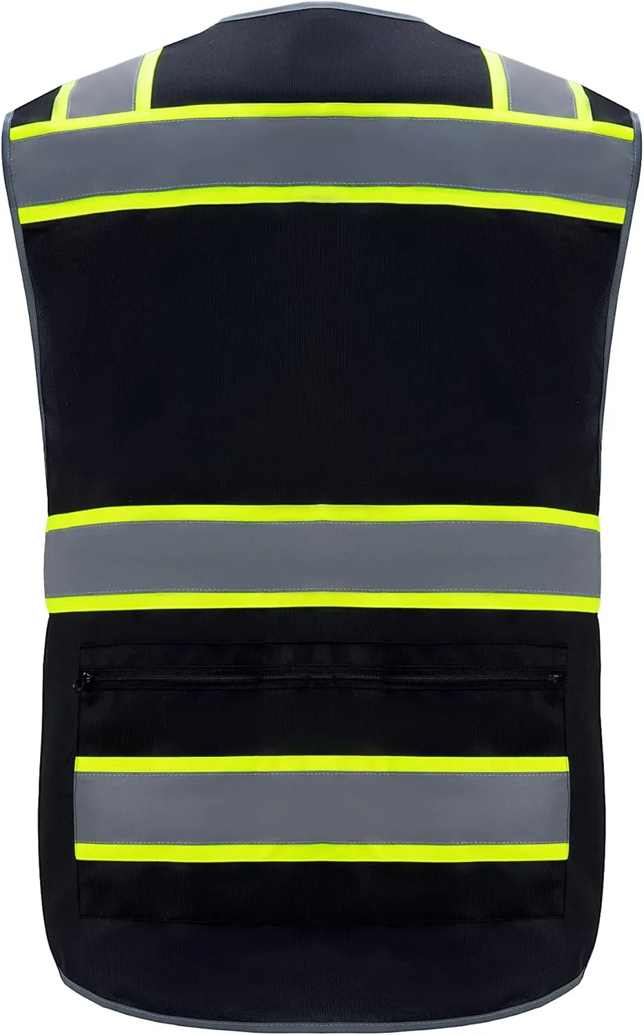 10 Pockets Class 2 High Visible Reflective Safety Vest Breathable and Mesh Lining Workwear (M-2XL, Yellow Black)