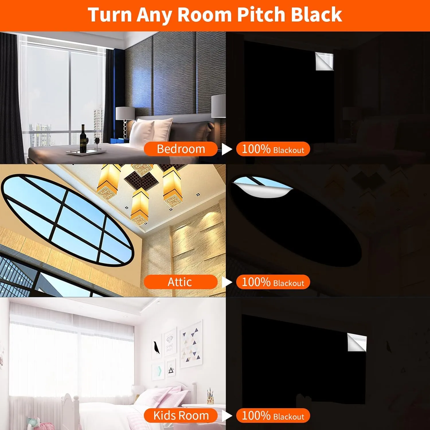 100% Blackout Blind White (79"x 59") Curtains Window Cove [DIY Cut to Any Size or Shape] [Hook & Loop Tabs][ Portable Bags for Travel ] [Light & UV Blocking ] for House,Baby Nursery,Apartment