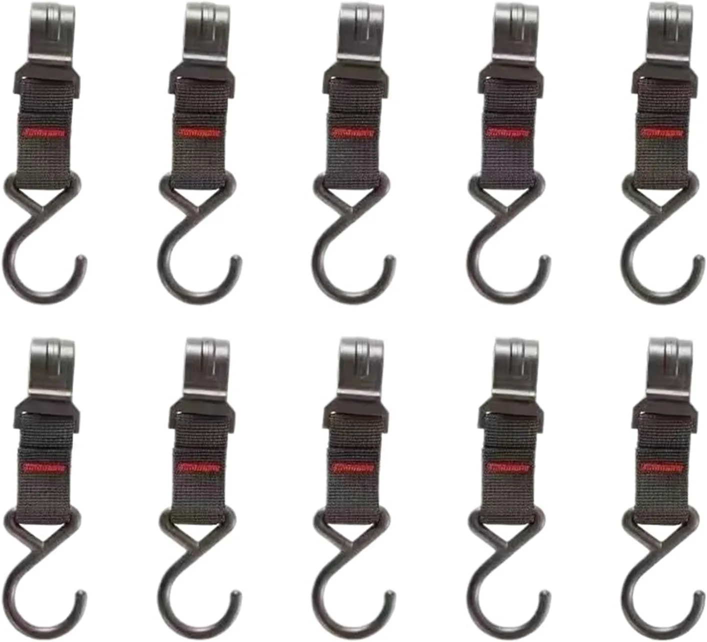 10pcs Black Rack Tool Detachable Finishing Hook Pot Pan Hanger Outdoor Camping S-Shaped Hanging Hooks Storage Buckle