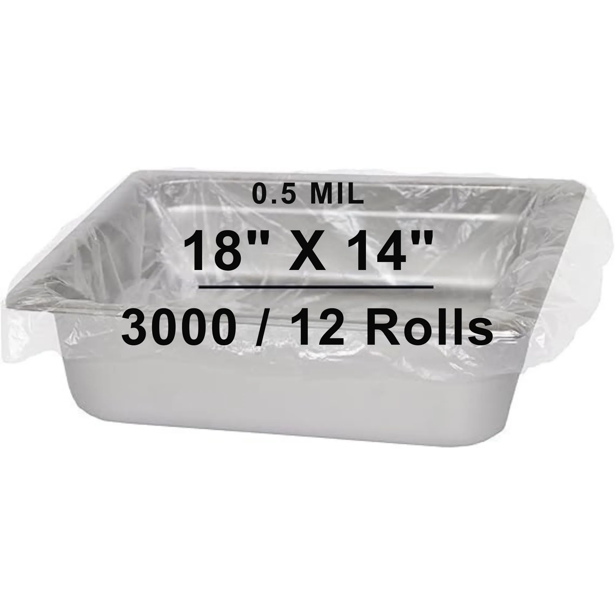 18X14 inches Steam Table Pan Liners 0.5 Mil With Twist Ties HDPE