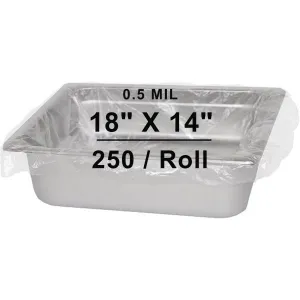 18X14 inches Steam Table Pan Liners 0.5 Mil With Twist Ties HDPE