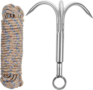 1Set Stainless Steel Grapple Hook Durable Climbing Claw for Outdoor Activities and Fishing Compact Aquatic Anchor Hook with Strong Grip and Stability