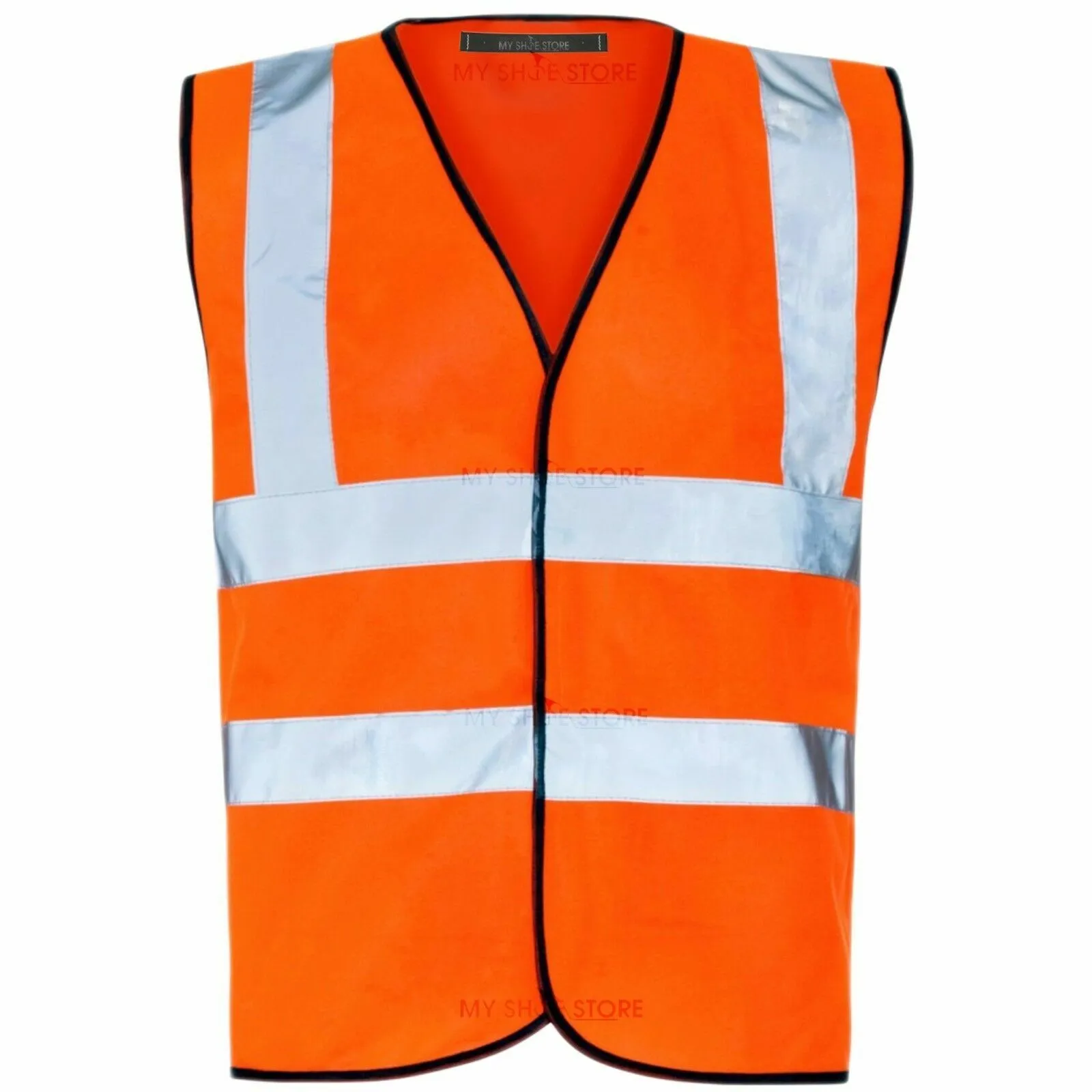 2 Pack Hi-Vis Vest Visibility Security Work & Contractor Safety Waistcoat Jacket High Visibility Safety Vest