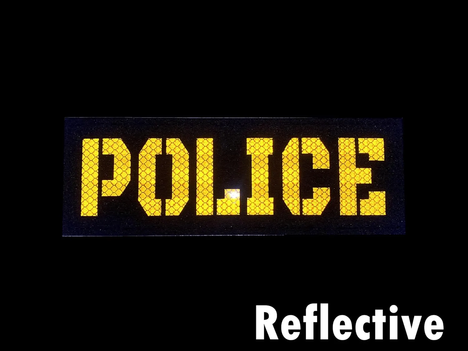 2 Pack Reflective Pol ice Laser Cut Patch with Back Panel and Hook and Loop One Small and One Large (Blue-Yellow)