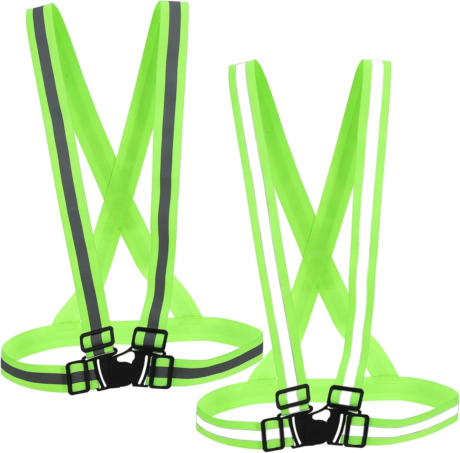 2-Pack Reflective Running Vest Adjustable Shoulder Straps High Visibility Gear for and Biking