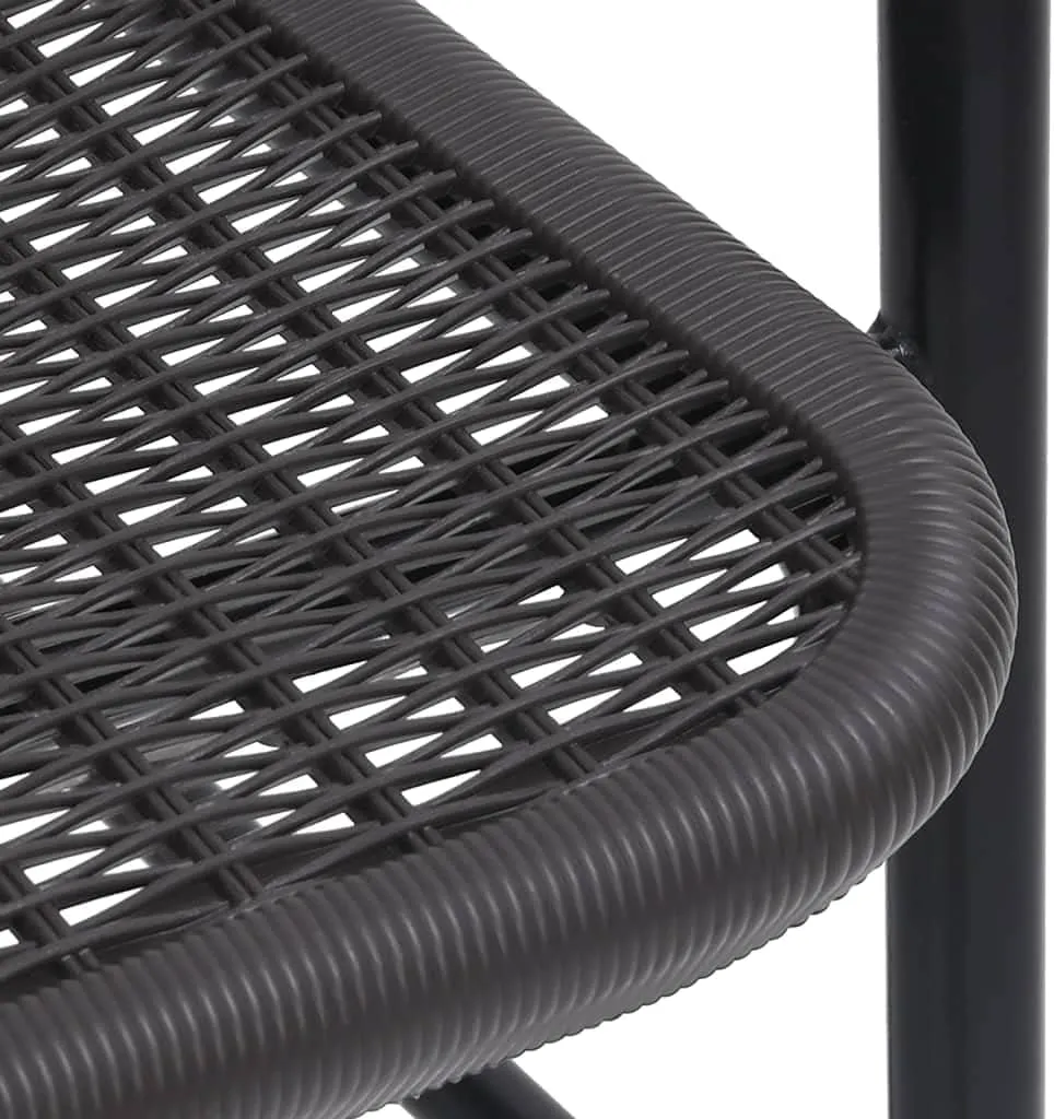 2-Pack Stackable Patio Chairs with Steel Frame and Plastic Rattan Design, Black Outdoor Chairs for Patio Furniture, Poolside, Backyard, Garden, Camping (24.4"x21.7"x29.1")