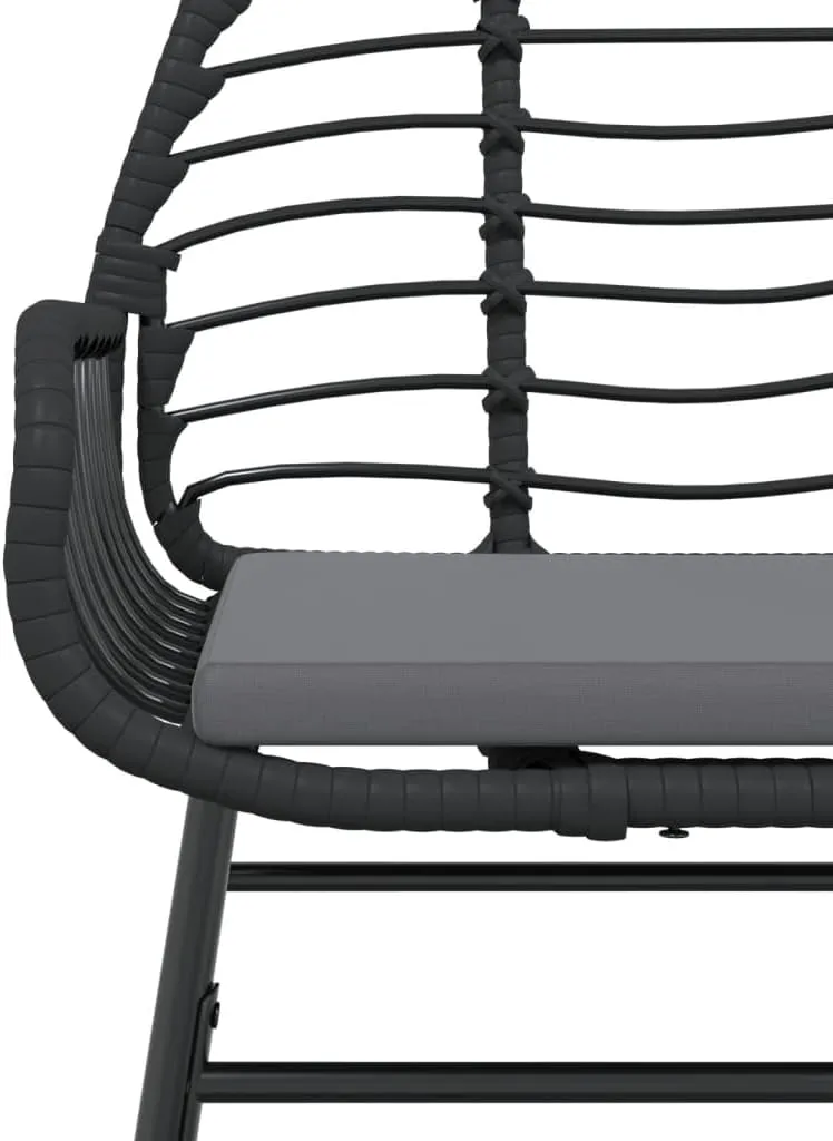 2-Piece Patio Chairs Set with Cushions Black PE Rattan Outdoor Furniture for Backyard Poolside Deck and Garden Relaxation
