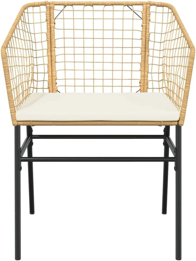 2-Piece Patio Chairs Set with Cushions, Brown PE Rattan Outdoor Furniture, Lounge Chairs for Poolside, Backyard, Garden, Durable Steel Frame & Weather-Resistant Design