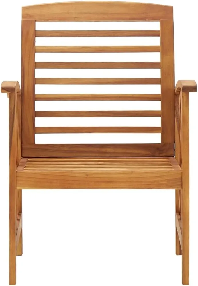 2-Piece Solid Acacia Wood Patio Chairs Set Outdoor Furniture for Garden, Terrace, Poolside with Slatted Design & Oil Finish (23.2"x26.4"x32.7")