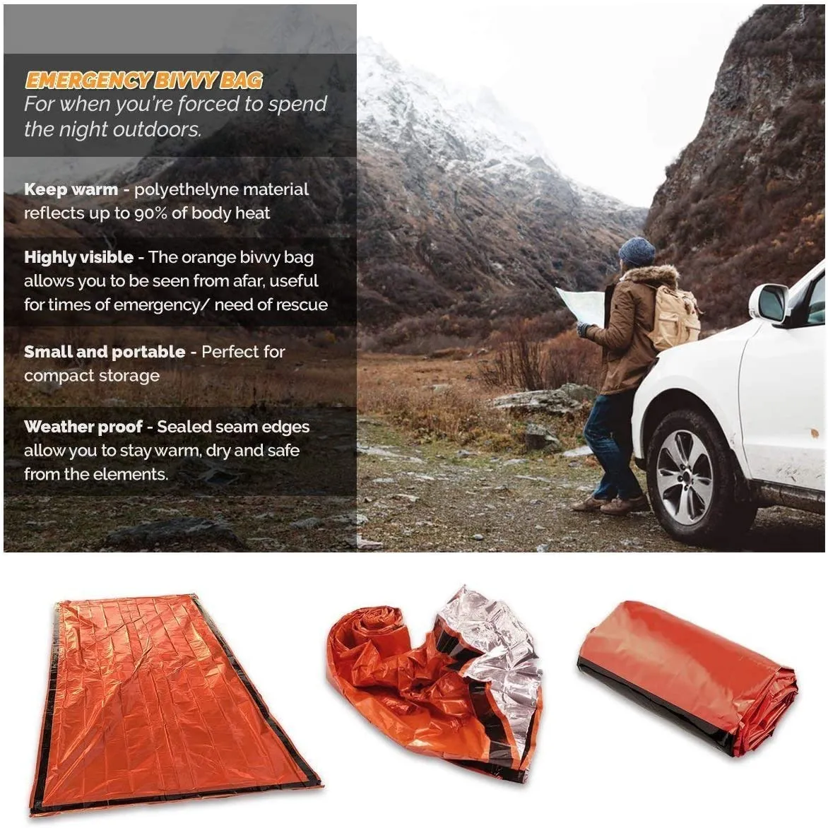 2 Premium Weatherproof Survival Sleeping Bags
