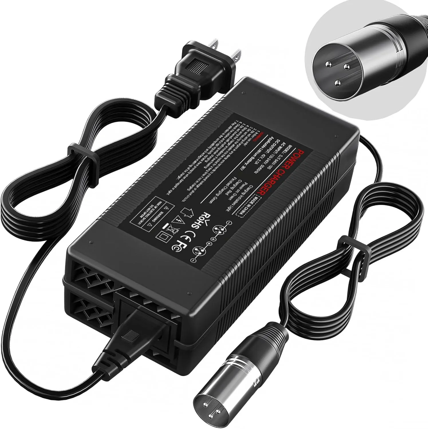 24V Battery Charger, 5A Fast Charger (3-Pin Male XLR Connector) Compatible with Pride Mobility, Jazzy Power Chair, Lakematic,Golden Technologies, ShopRider, Go-Go Elite Traveller