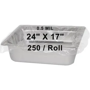 24X17 inches Steam Table Pan Liners 0.5 Mil With Twist Ties HDPE