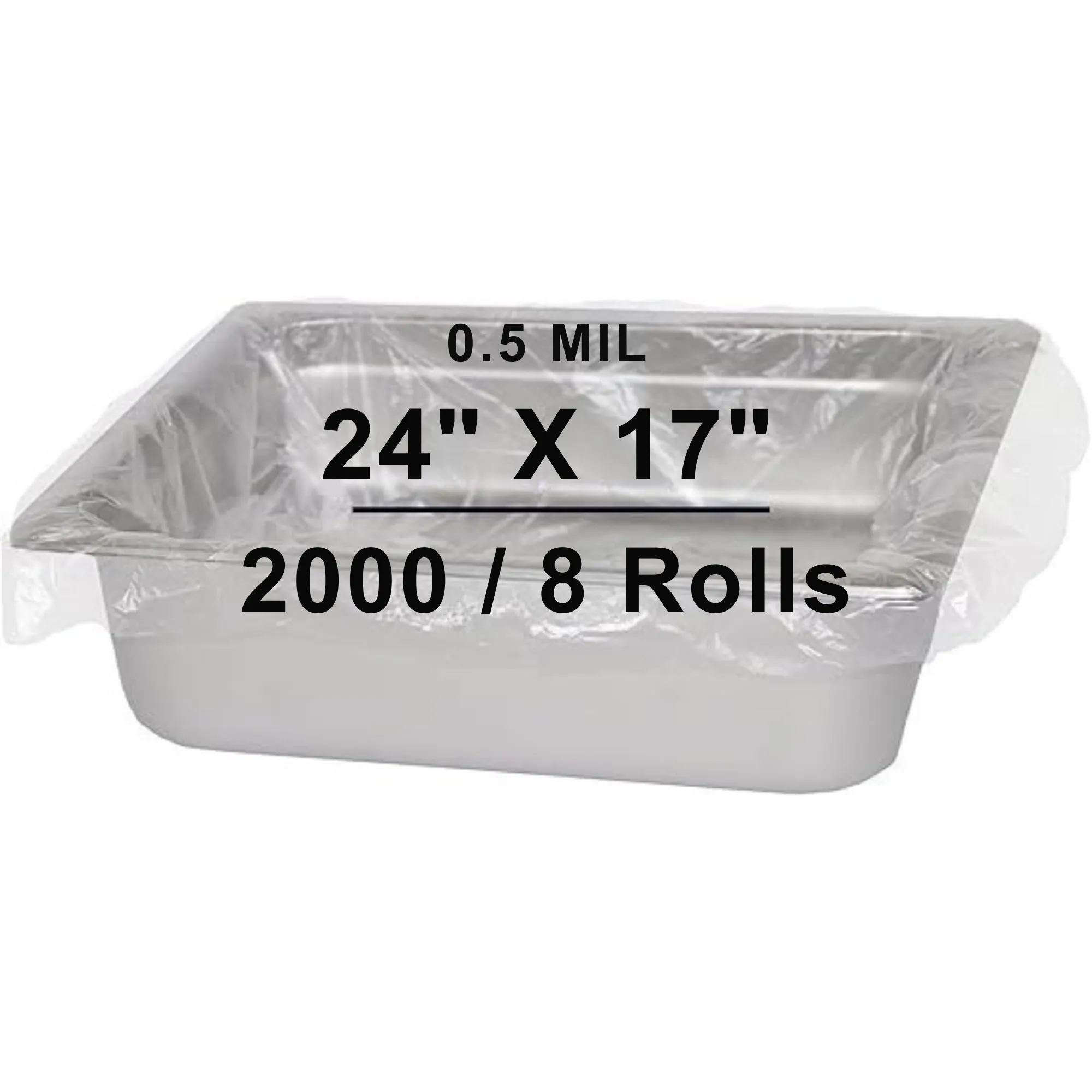 24X17 inches Steam Table Pan Liners 0.5 Mil With Twist Ties HDPE