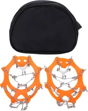 2pcs 12 Tooth Crampons Outdoor Ice Grippers Winter Sports Crampons Mountaineering Snow Grippers Snow Hiking Crampons for Outdoor Activities