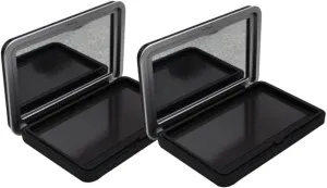 2pcs Empty Eyeshadow Cases with Mirror Refillable Makeup Boxes for Pressing Pigments Lipsticks Lightweight Cosmetic Container for Travel Daily Use Safe Material Compact