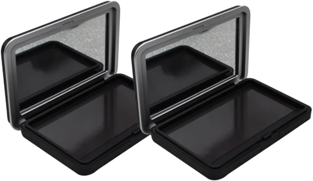 2pcs Empty Eyeshadow Cases with Mirror Refillable Makeup Boxes for Pressing Pigments Lipsticks Lightweight Cosmetic Container for Travel Daily Use Safe Material Compact