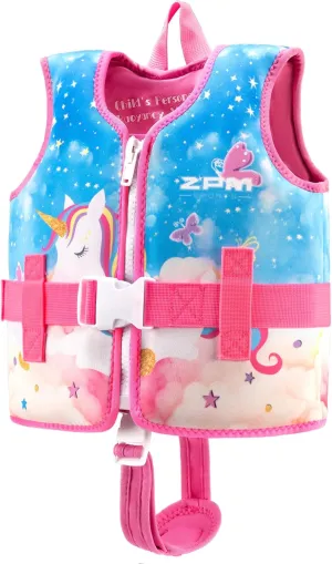 2PM SPORTS Toddler Swim Vest for 20-50 lbs Kids Float Jacket with Adjustable Safety Strap for Girls Boys 2 3 4 5 6 Years Old Premium Buoyancy Neoprene Children Swimming Floaties