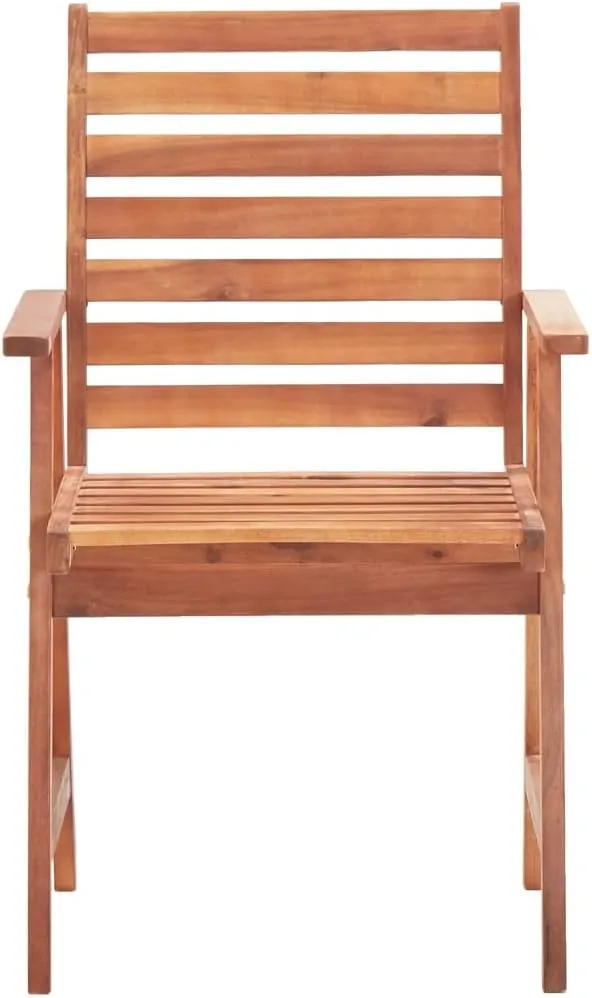3-Piece Acacia Wood Patio Dining Chairs with Cushions Outdoor Furniture Set, Weather-Resistant Solid Wood Chairs with Anthracite Polyester Cushions for Garden Terrace Poolside