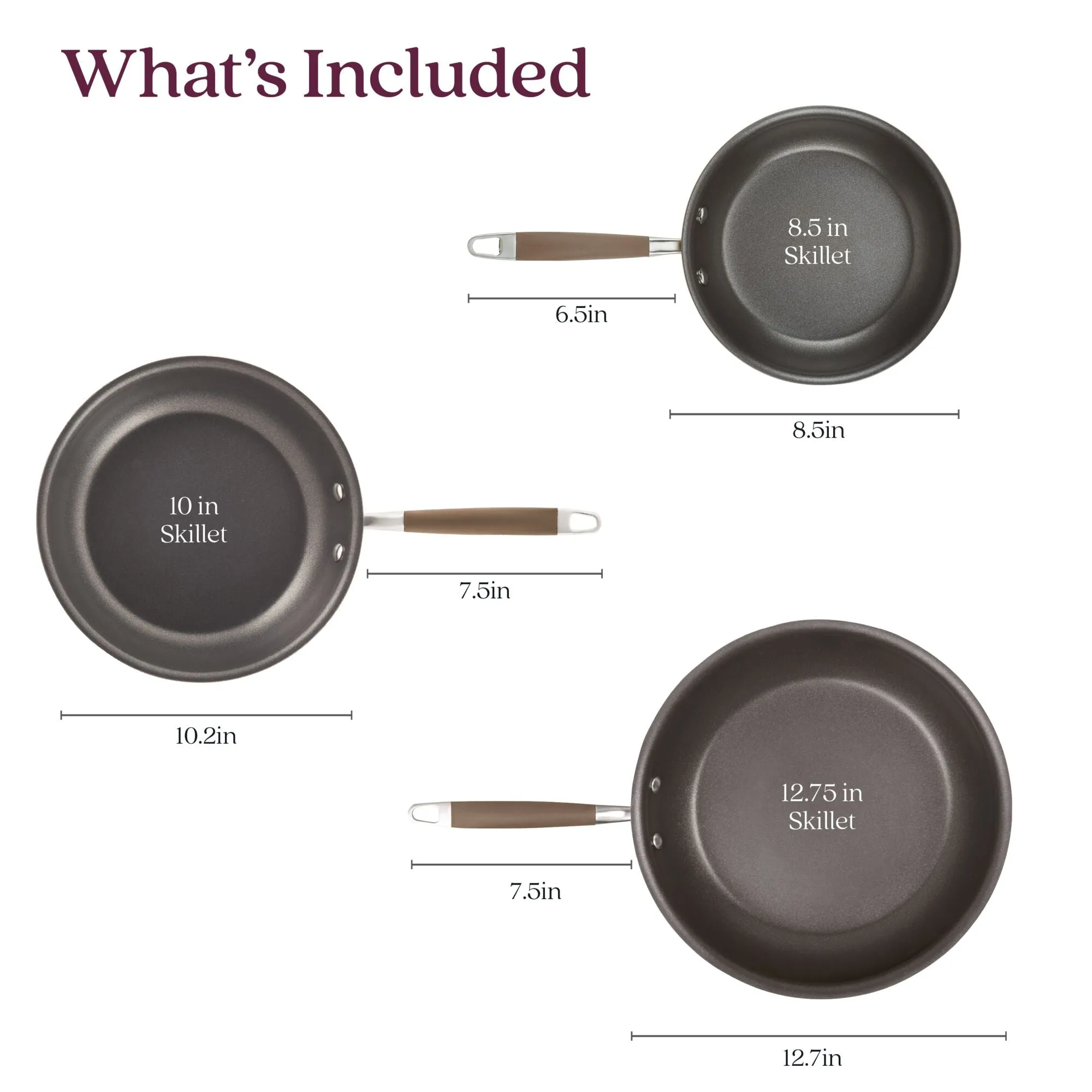 3-Piece Nonstick Frying Pan Set