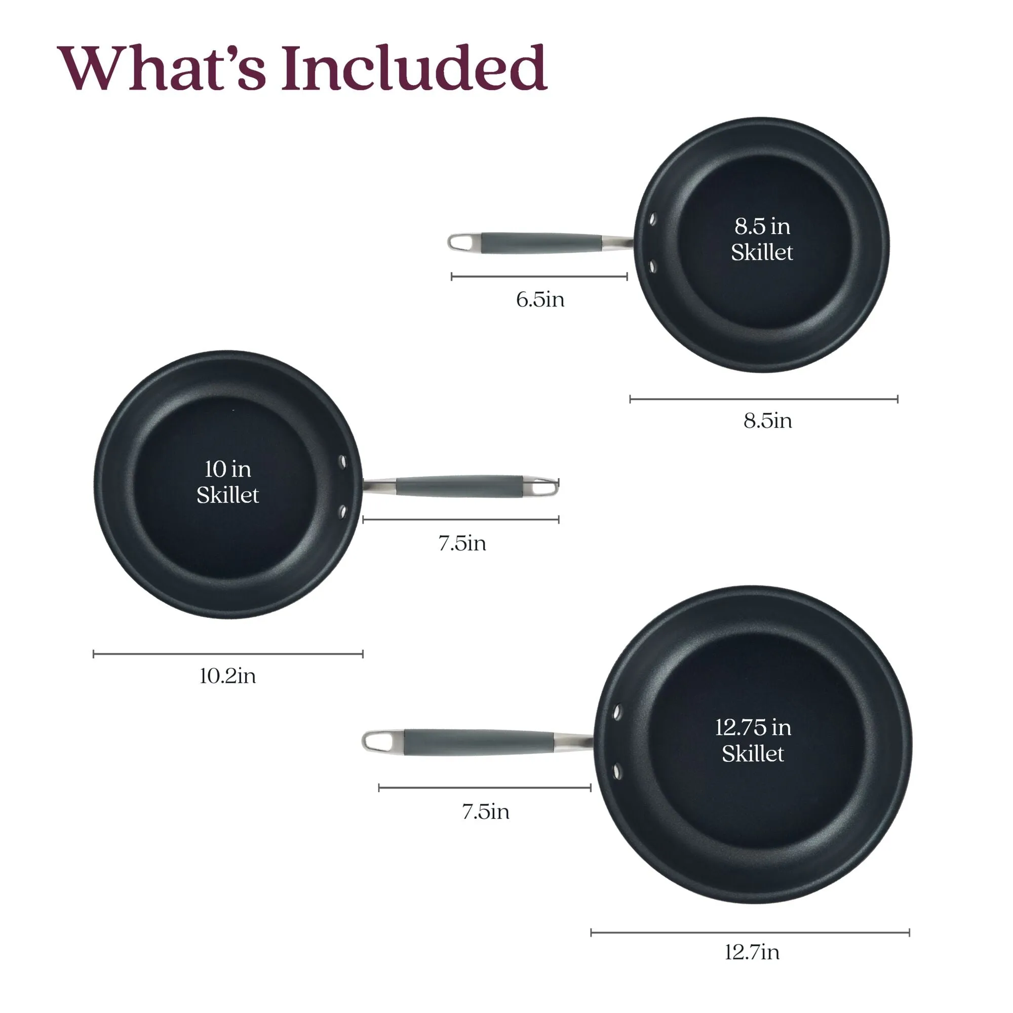 3-Piece Nonstick Frying Pan Set