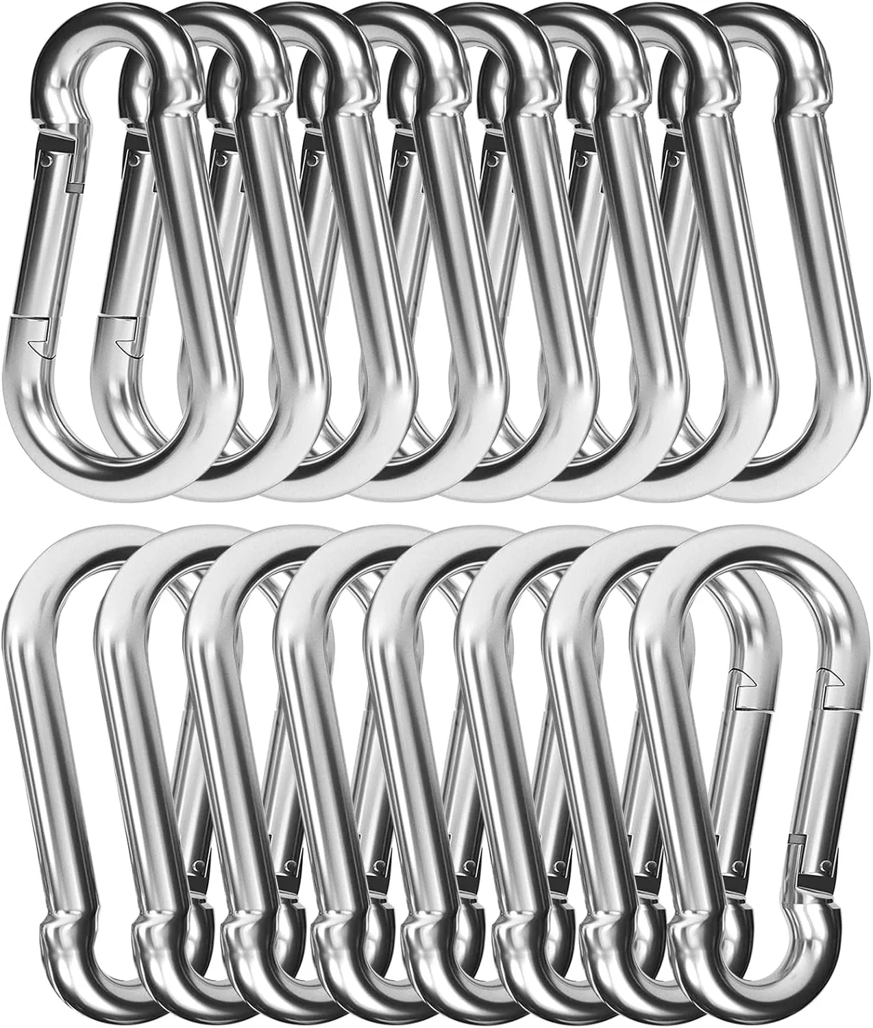 30PCS 3" Heavy Duty Spring Snap Hook, M8 5/16" Galvanized Steel Snap Hook Carabiner Quick Link Carabiner Clip, 500LBS Holding Capacity Quick Link Keychain for Swing Hammock Gym Outdoor