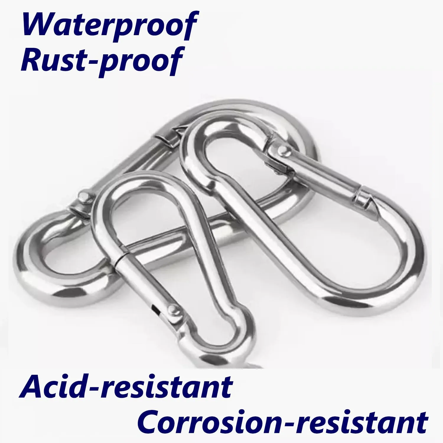 30PCS Heavy Duty Spring Snap Hook, M8 Spring Snap Hook Carabiner 3.15" Galvanized Steel Snap Hook Carabiner Quick Link Carabiner Clip, Keychain for Swing Hammock Gym Outdoor 500LBS Capacity