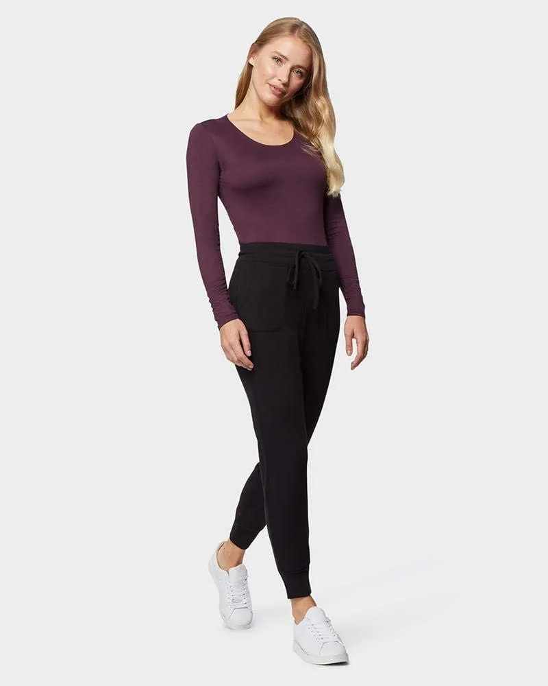32 DEGREES Heat Womens Lightweight Thermal Baselayer Long Sleeve Scoop Top, Eggplant