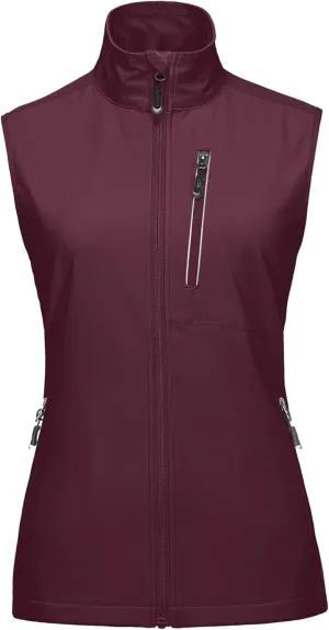 33,000ft Women's Lightweight Running Vest Outerwear with Pockets, Windproof Sleeveless Jacket for Golf Hiking Travel