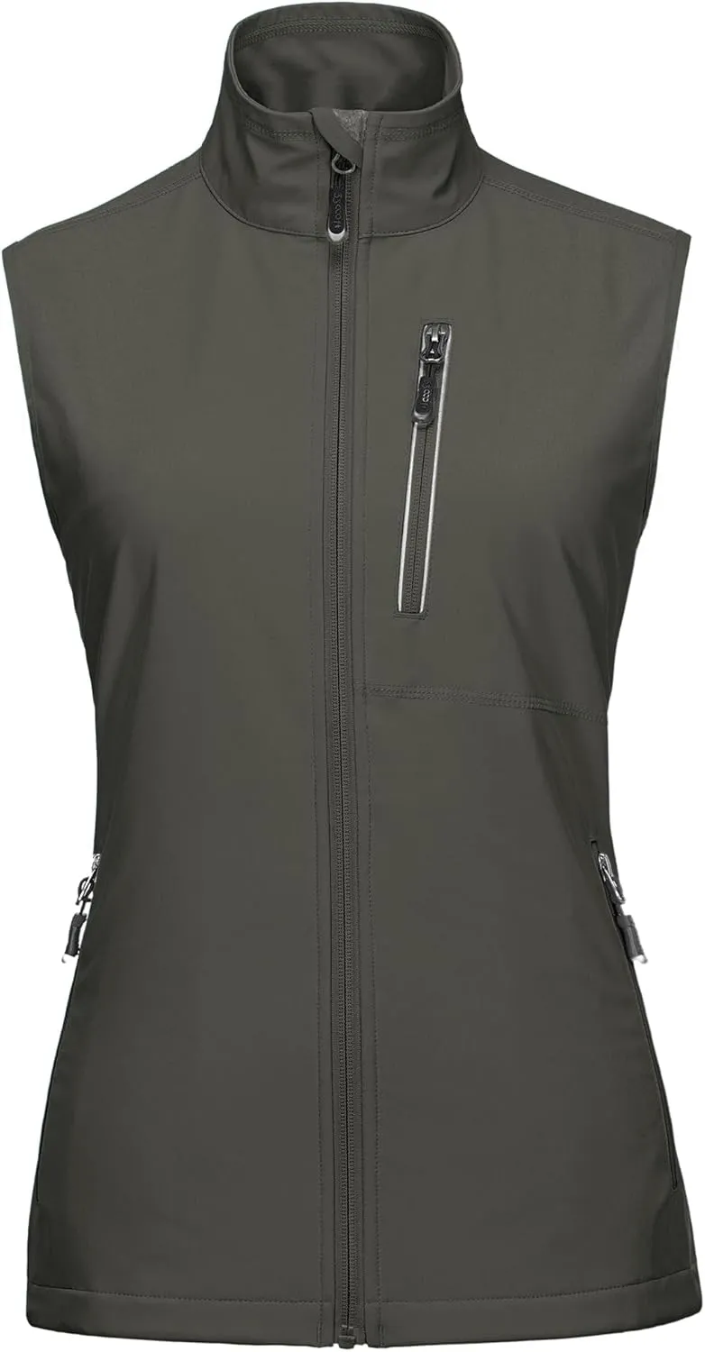 33,000ft Women's Lightweight Running Vest Outerwear with Pockets, Windproof Sleeveless Jacket for Golf Hiking Travel