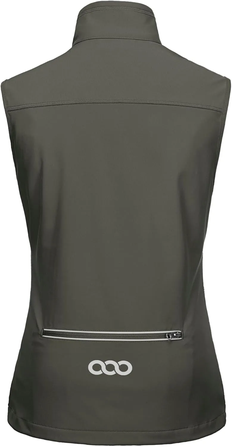 33,000ft Women's Lightweight Running Vest Outerwear with Pockets, Windproof Sleeveless Jacket for Golf Hiking Travel