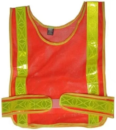 360 Degree Reflective Vest Orange Mesh with Yellow Reflective Tape