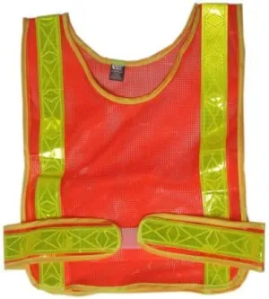 360 Degree Reflective Vest Orange Mesh with Yellow Reflective Tape