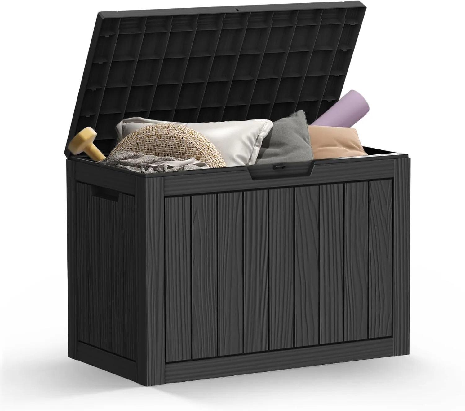 45 Gallon Outdoor Storage Box, Resin Deck Box Waterproof, Storage Chest for Outside Patio Furniture Cushions, Pool Supplies, Garden Tools, UV Resistant and Weatherproof, Black