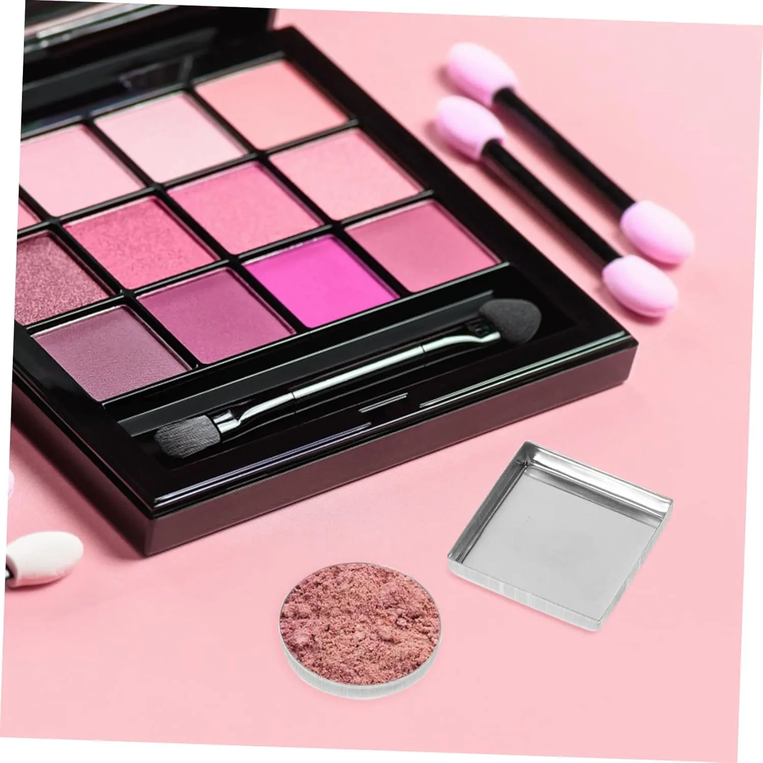 4sets Metal Pan for Makeup Palette Empty Eyeshadow Tins Metal Pan Accessory 30pcs*4