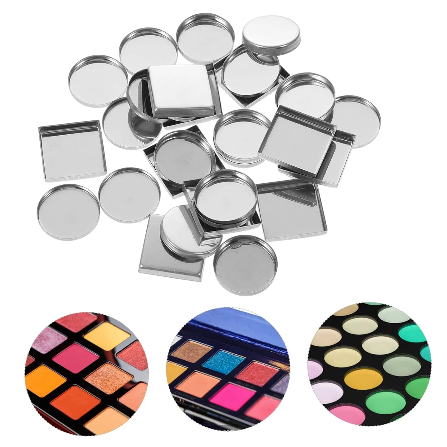 4sets Metal Pan for Makeup Palette Empty Eyeshadow Tins Metal Pan Accessory 30pcs*4