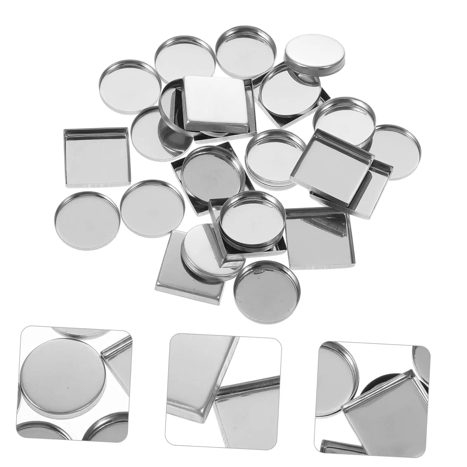 4sets Metal Pan for Makeup Palette Empty Eyeshadow Tins Metal Pan Accessory 30pcs*4