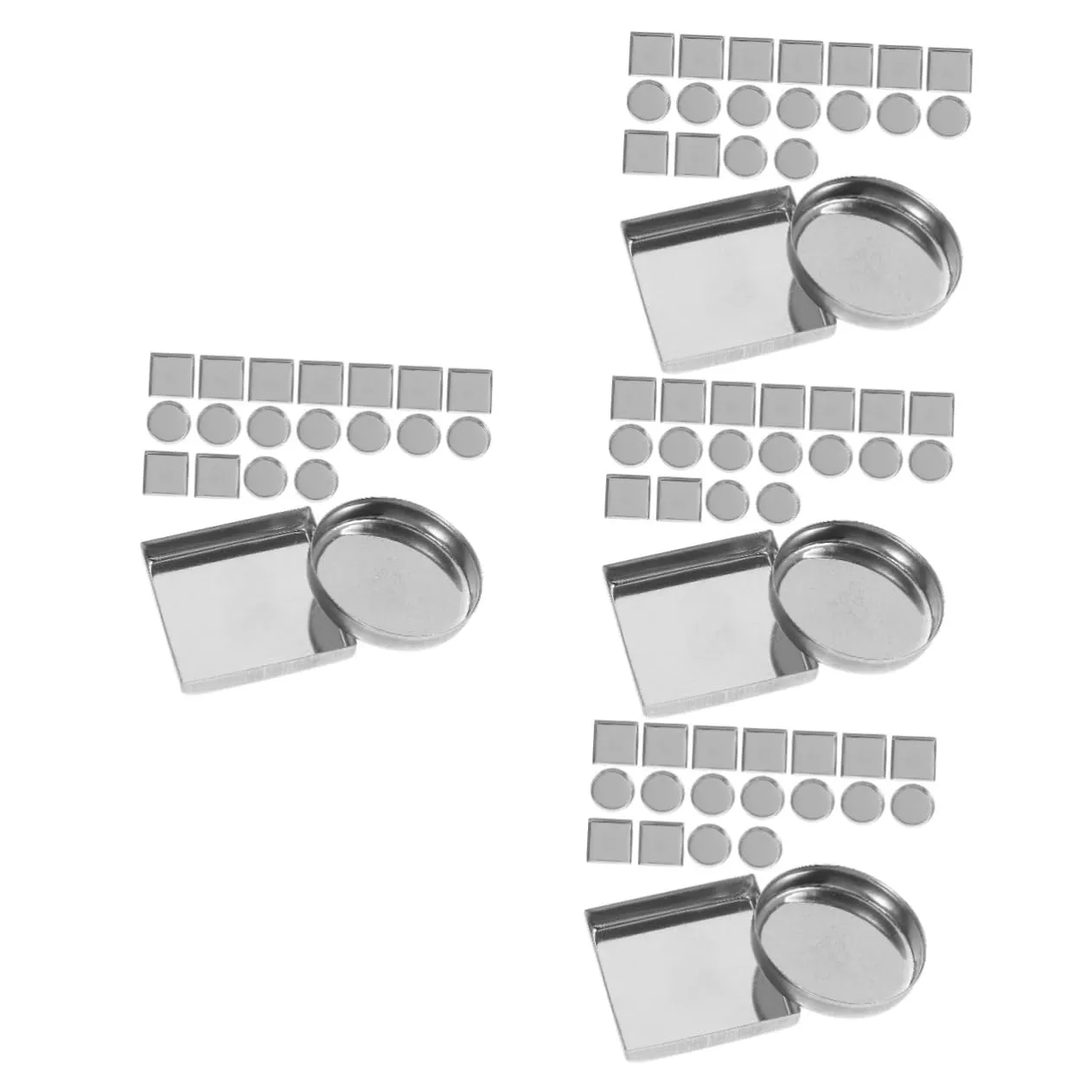 4sets Metal Pan for Makeup Palette Empty Eyeshadow Tins Metal Pan Accessory 30pcs*4