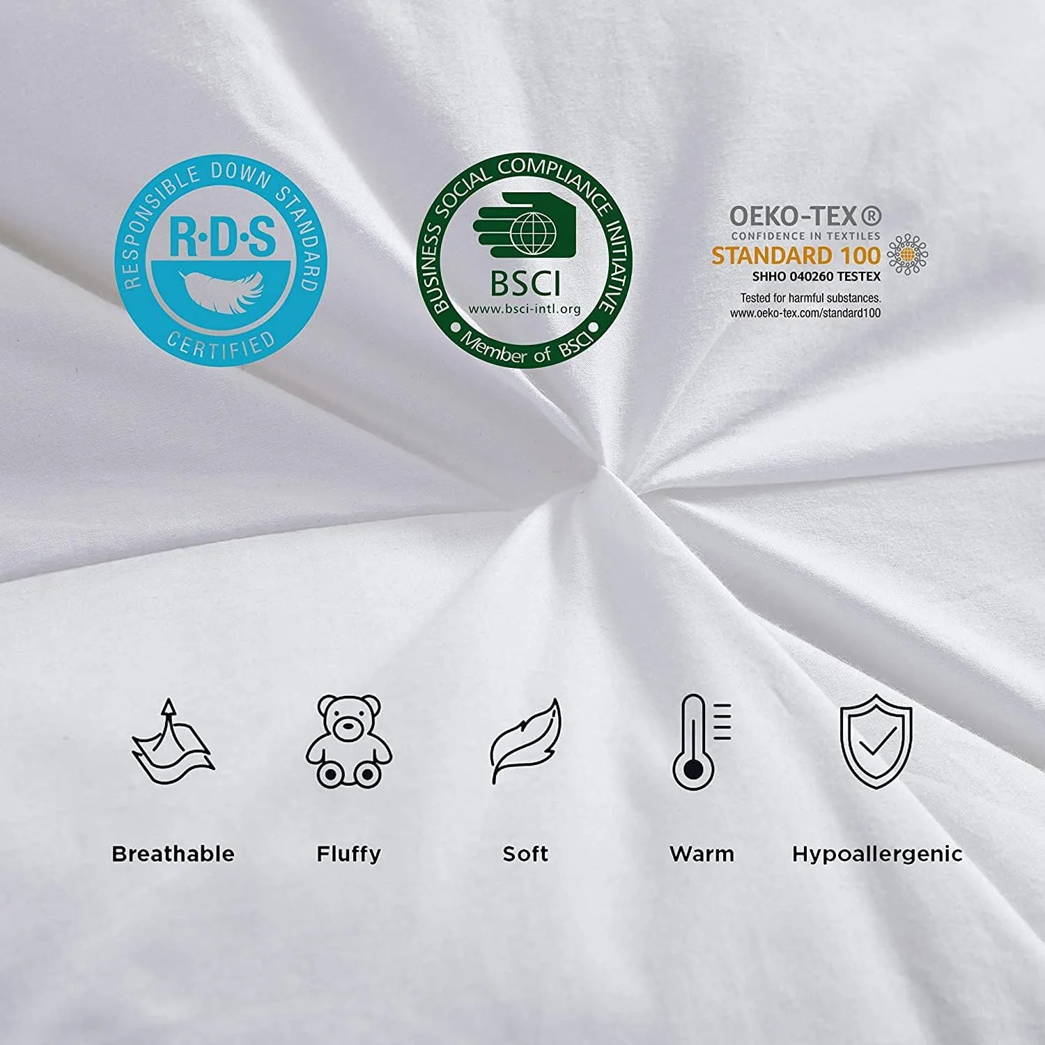 600 Thread Count Egyptian Cotton Siberian Goose Down Comforter, 750 Fill Power, (King, White - Pinch Pleat)