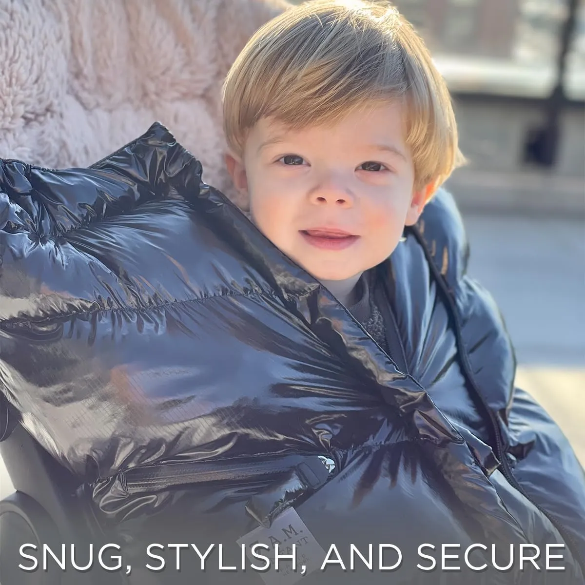 7AM Enfant Stroller Blanket 212 - Adjustable Baby Car Seat Zipped Blanket for Babies Winter, Unisex Multi Purpose Fleece Lined Warm Hooded Toddler Footmuff Water Repellent | (6M - 4T)
