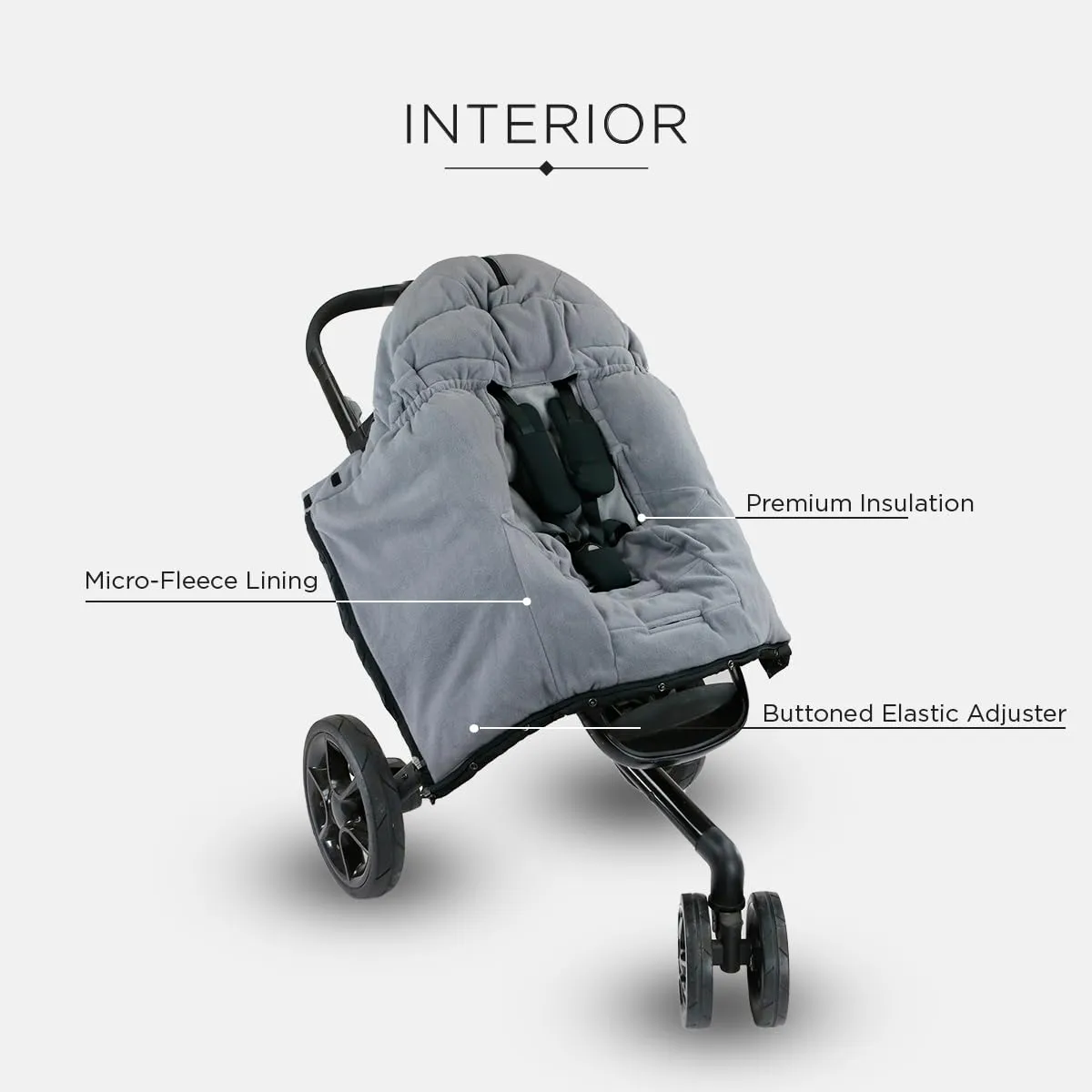 7AM Enfant Stroller Blanket 212 - Adjustable Baby Car Seat Zipped Blanket for Babies Winter, Unisex Multi Purpose Fleece Lined Warm Hooded Toddler Footmuff Water Repellent | (6M - 4T)