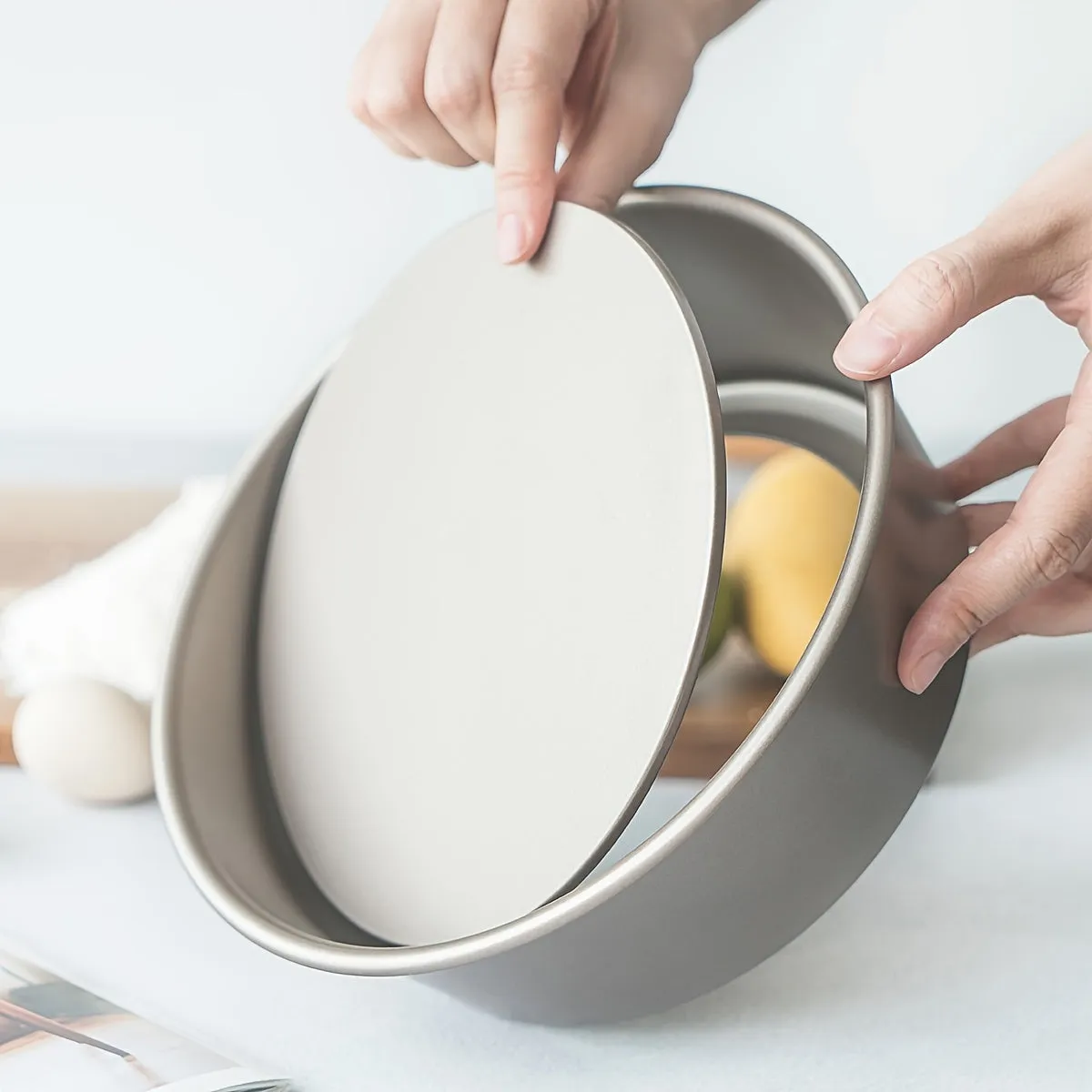 8-Inch Non-Stick Round Cake Pan with Removable Base
