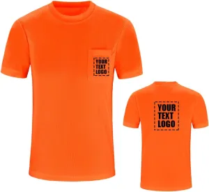 A-SAFETY Custom Shirt for Men High Visibility Safety Customize Logo Short Sleev T Shirt (XS-6XL)