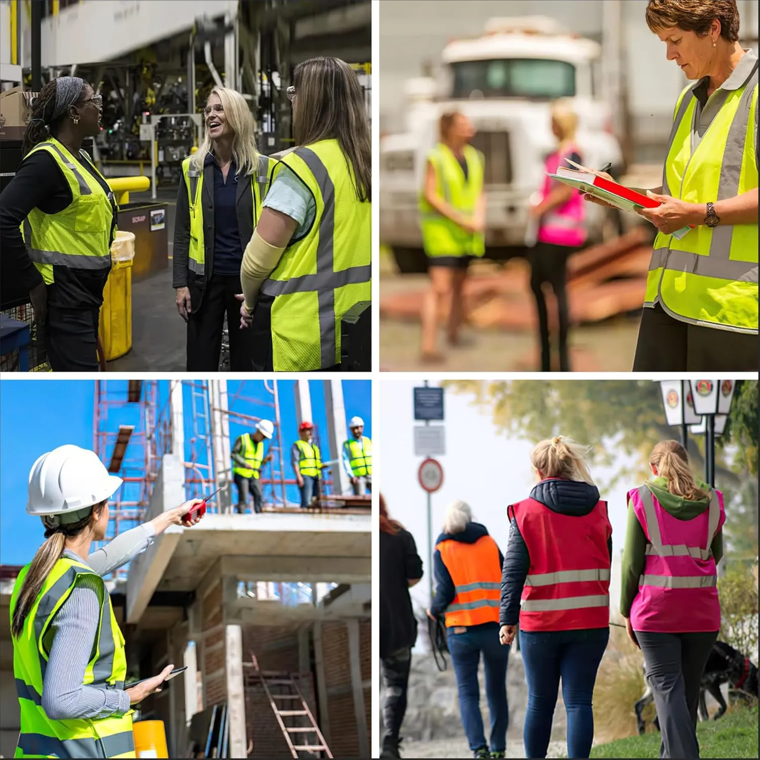 A-SAFETY High Vis Safety Vest for Women - Reflective Strips, Multi-Pockets, Zipper Closure
